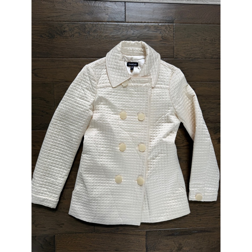 Bebe Women's Quilted Double-Breasted Jacket Size Small